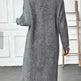 Front Split Winter Sweater Mini Tunic Dress - EX-STOCK CANADA