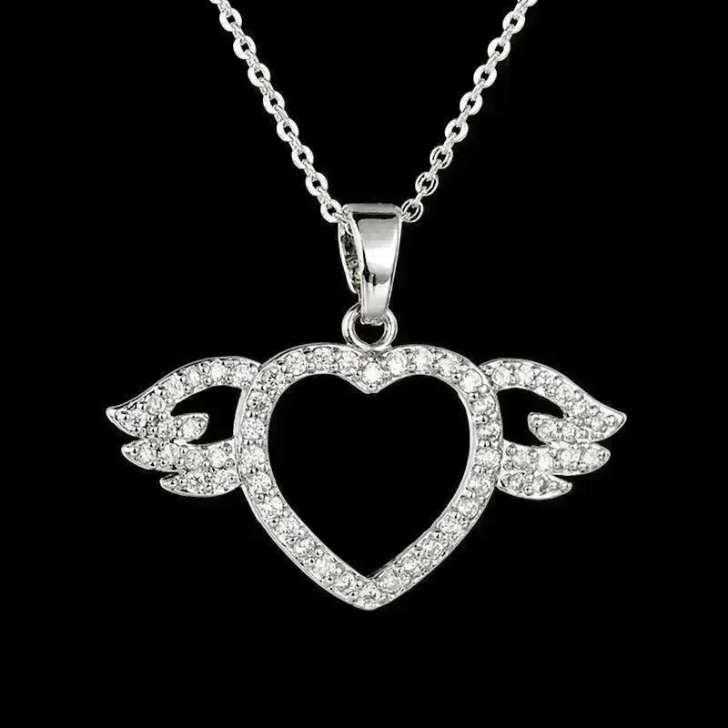 Women Fashion Angel love pendant Necklace Gold Silver - EX-STOCK CANADA