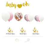 Pink Butterfly Baby Shower Balloon Decoration Set – 10-Inch Latex Balloons