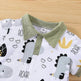 Boy's Little Dinosaur Lapel Cotton Short Sleeve Top Short Pants Suit Two piece for boys. - EX-STOCK Canada