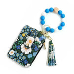 Women's Flora Print Tassel Leather Card Holder Wallet - EX-STOCK CANADA