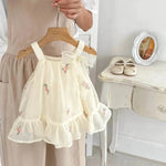 Newborn baby girl Embroidered Mesh Baby Bloomer With Skirt Infant baby Casual dress for baby girl - EX-STOCK Canada
