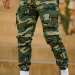 Multi-pocket Camouflage Ankle-tied Men's Military Casual Cargo Slim fit Pants trouser - EX-STOCK Canada