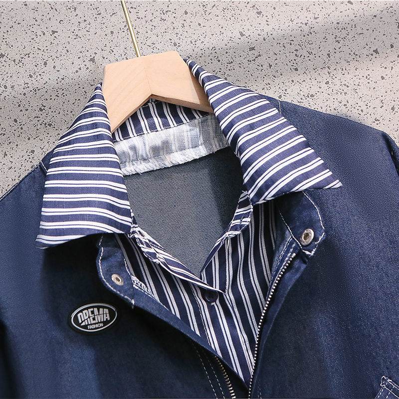 Casual Denim Jacket Fake Two-piece Suit Women EX-STOCK Canada 