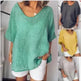 Spring Summer Loose Short Sleeves cotton linen blouse top Women Summer Tops - EX-STOCK CANADA