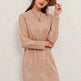 Autumn Winter Round Neck Mini Knitted Wool Sweater Dress - EX-STOCK Canada