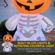 6ft Halloween Inflatables Outdoor Decorations, Smiling Skeleton Ghost With Pumpkin Head, Blow Up LED Yard Decor For Garden, Lawn, Party, Holiday, Waterproof - EX-STOCK Canada