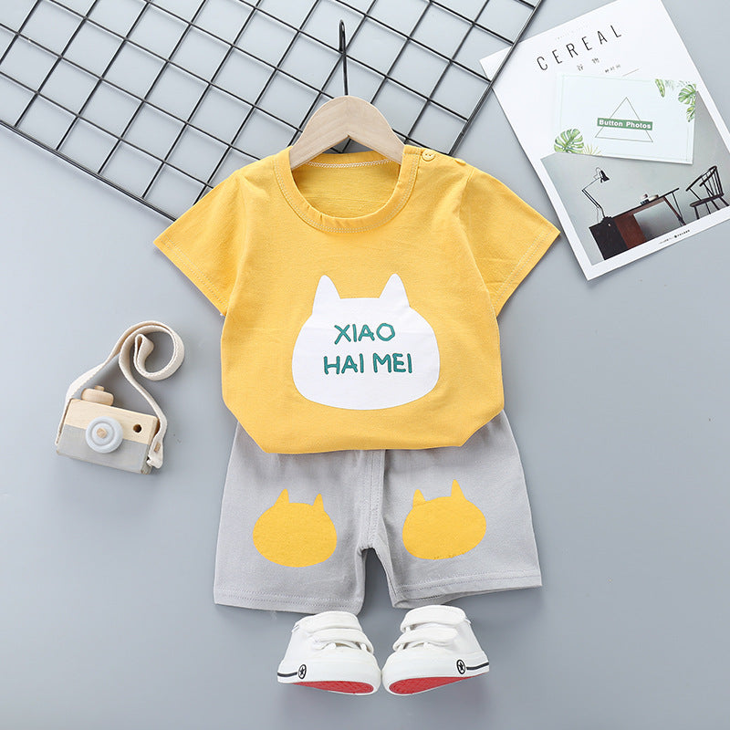 Kids' Cotton Cartoon T-Shirt & Shorts Set — product view 1 of 6 | EX-STOCK