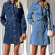 Fashion Casual Button Denim Dress Women - EX-STOCK Canada