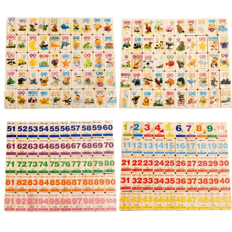 Wooden blocks math animal toys - EX-STOCK CANADA