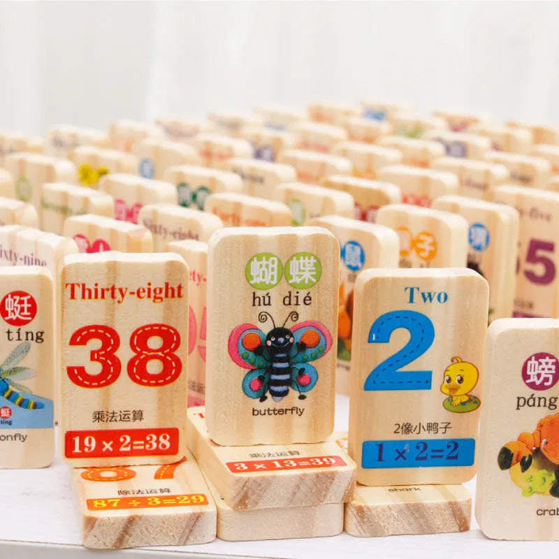 Wooden blocks math animal toys - EX-STOCK CANADA
