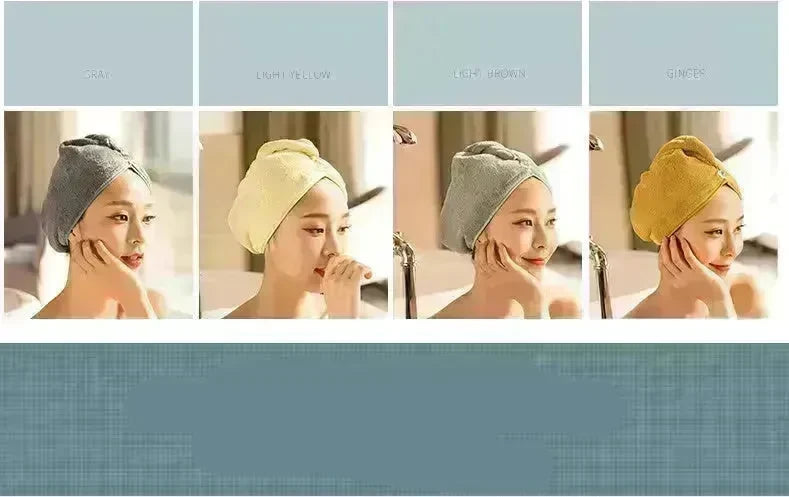 Women's Microfiber Hair Dryer Cap Absorbent Hair Towel. - EX-STOCK CANADA