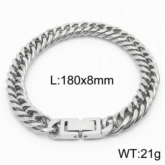 Cuban Link Chain Trimming Chain Jewelry Buckle Titanium Steel Bracelet - EX-STOCK Canada