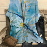 Summer Loose blouse Round Neck Short Sleeve Cotton And Linen Top For Women - EX-STOCK CANADA
