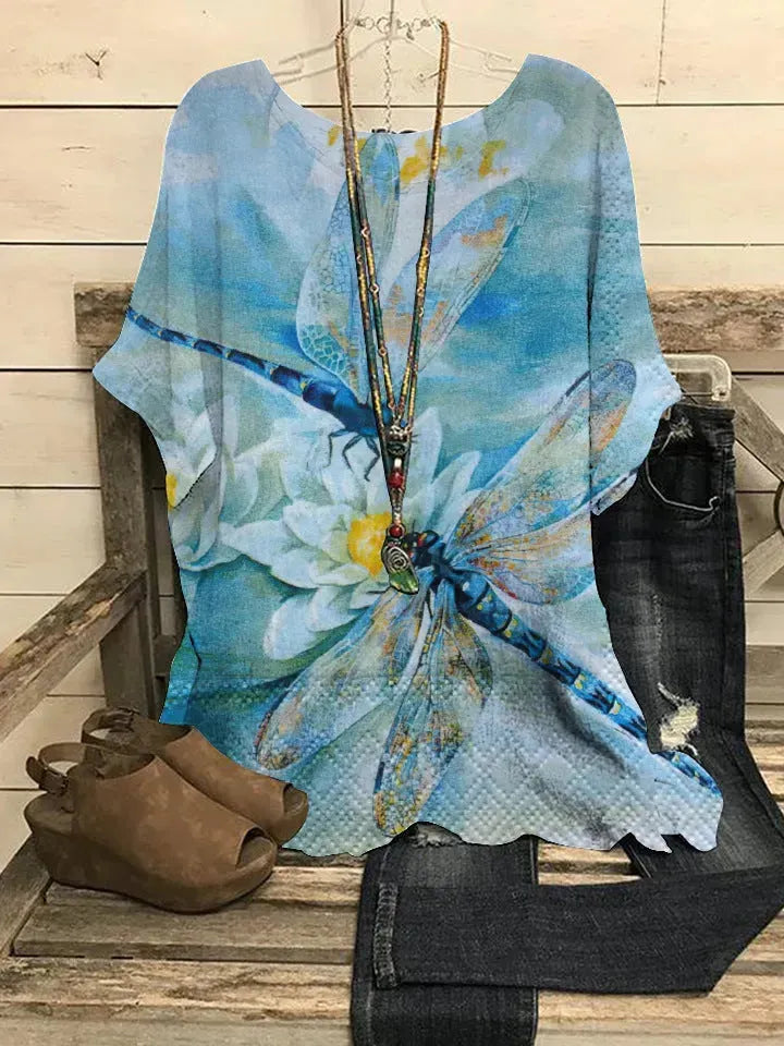 Summer Loose blouse Round Neck Short Sleeve Cotton And Linen Top For Women - EX-STOCK CANADA