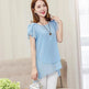 New Spring Summer Women Chiffon Loose Blouse  top O-Neck Short sleeve Plus size - EX-STOCK CANADA