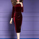 Velvet Married Daughter Wedding Dinner Evening Gown Female Hi Mother-in-law  Mother Dress EX-STOCK Canada 