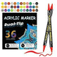 Acrylic Marker Pen Double-headed Stackable Water-based Paint Brush Paint Marker and Highlighter - EX-STOCK CANADA