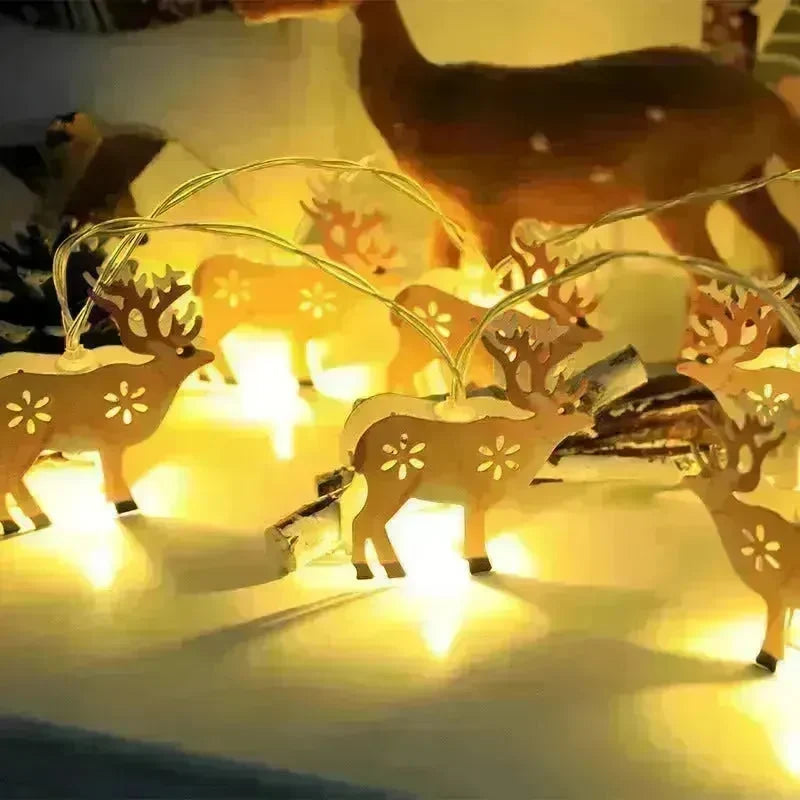 Christmas LED Light String Santa Claus Elk Snowman Xmas Ornament String Light Christmas Decorations New Year Navidad Gift - EX-STOCK CANADA