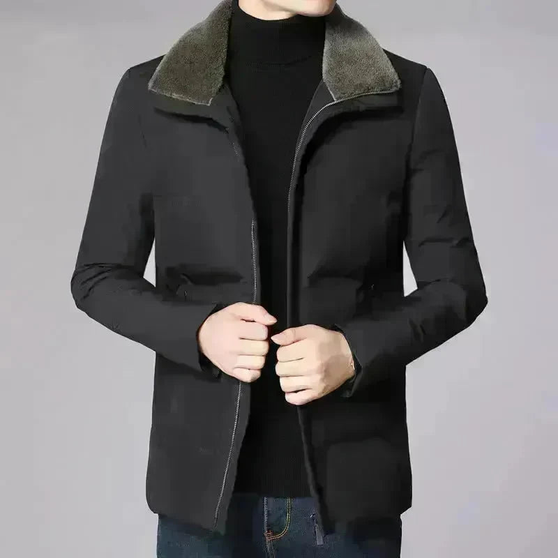 Fur Collar Thick Business Office Work Down Winter Jacket for men - EX-STOCK CANADA