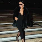 Classy Fashionable Winter Plain Huge Faux Fur Coat for Ladies - EX-STOCK Canada