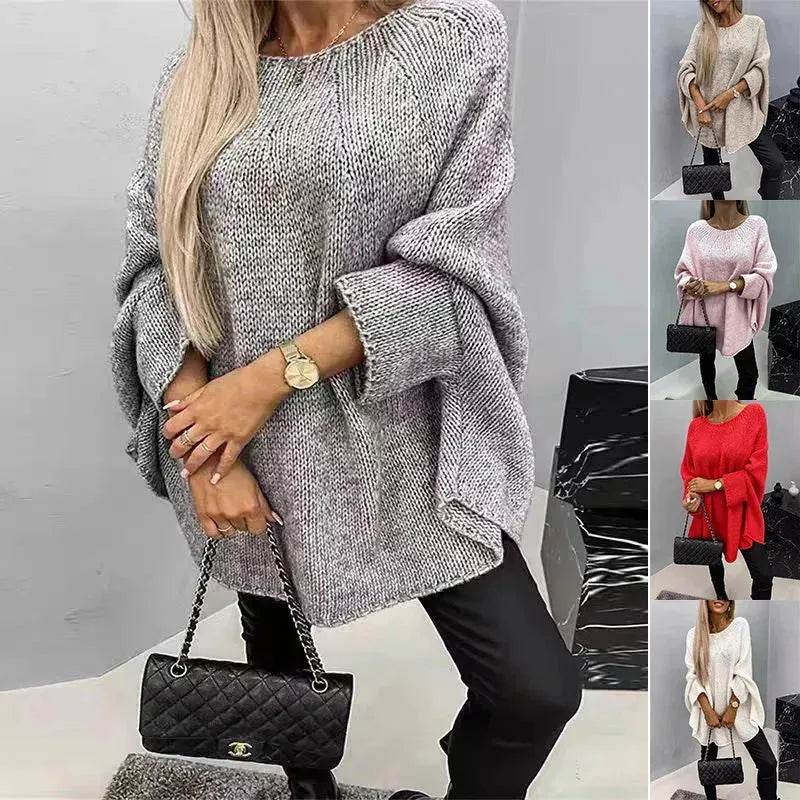 Oversized Fashion Knitted Fleece Pullover Sweater tops for Fall Winter - EX-STOCK Canada