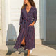 Stripe Shirt Women's Dress Spring Summer Chiffon V-neck Sexy Maxi Dresses Sexy Elegant Casual Girl Lace Women Long Sleeve - EX-STOCK CANADA
