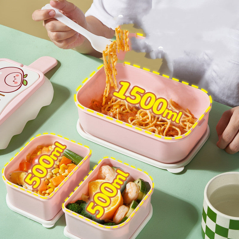 Women's Fashion Simple Cute Double-layer Large Capacity Lunch Box EX-STOCK