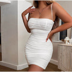 Ladies White bodycon dress Spaghetti Straps Sash Mini Bandage dress for Club Party - EX-STOCK Canada