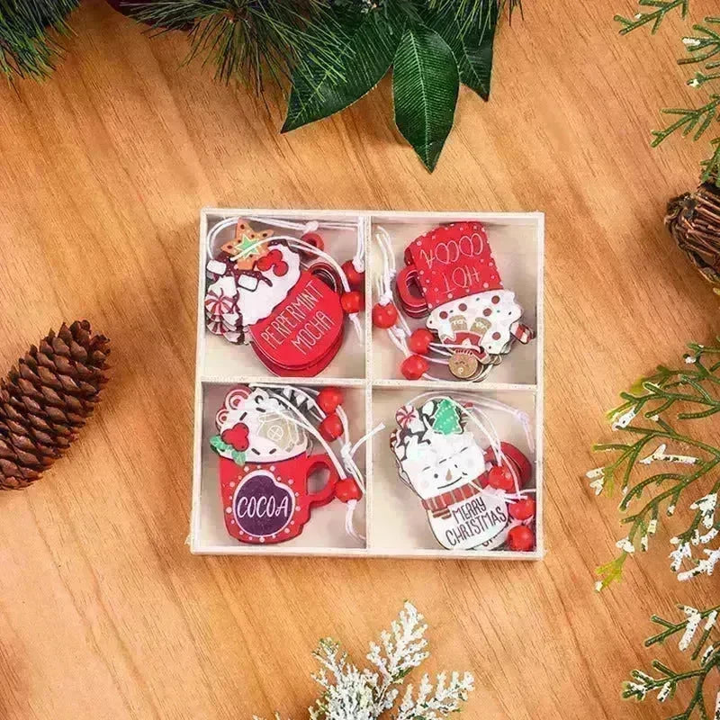 Wooden Gingerbread Man Christmas Decorations Box Pendant - EX-STOCK CANADA
