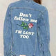 Monogrammed Casual Long sleeved denim jeans jacket women - EX-STOCK Canada