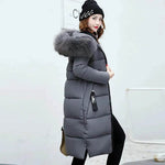 Long Zip up Faux fur Collar Hooded Winter Puffer coat women - EX-STOCK Canada