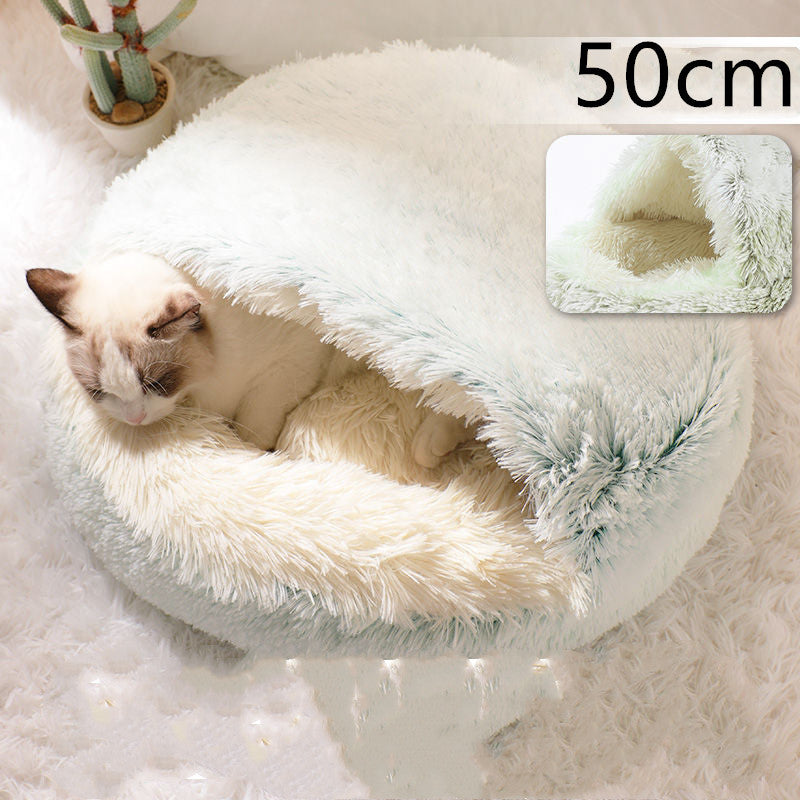 2 In 1 Dog And Cat Bed Pet Winter Bed Round Plush Warm Bed House Soft Long Plush Pets Bed Pet Products EX-STOCK Canada 