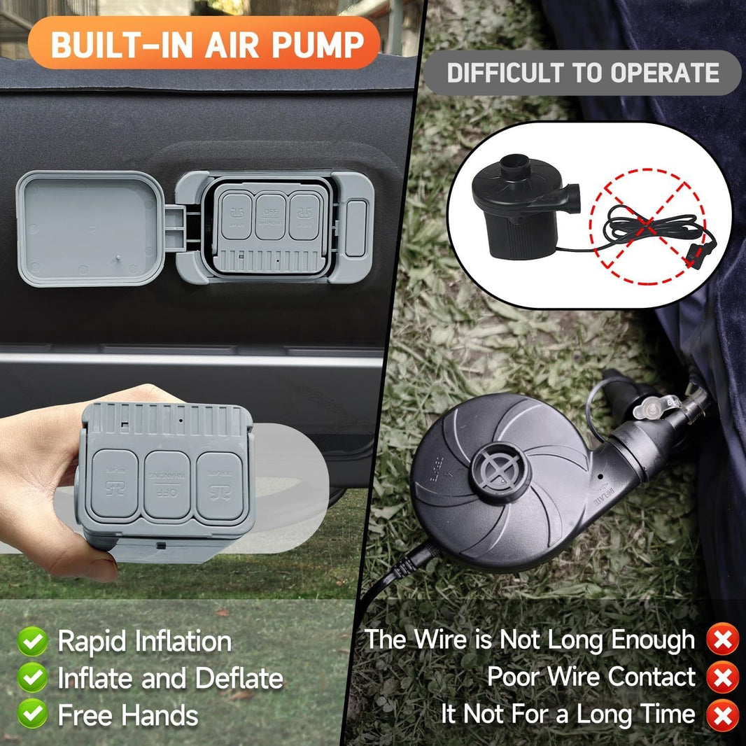 Truck Bed Air Mattress For 6.0-6.5ft Full-size Short Beds, Easily Inflates And Deflates With Built-In Rechargeable Air Pump Camping Bed Outdoor Mattress EX-STOCK