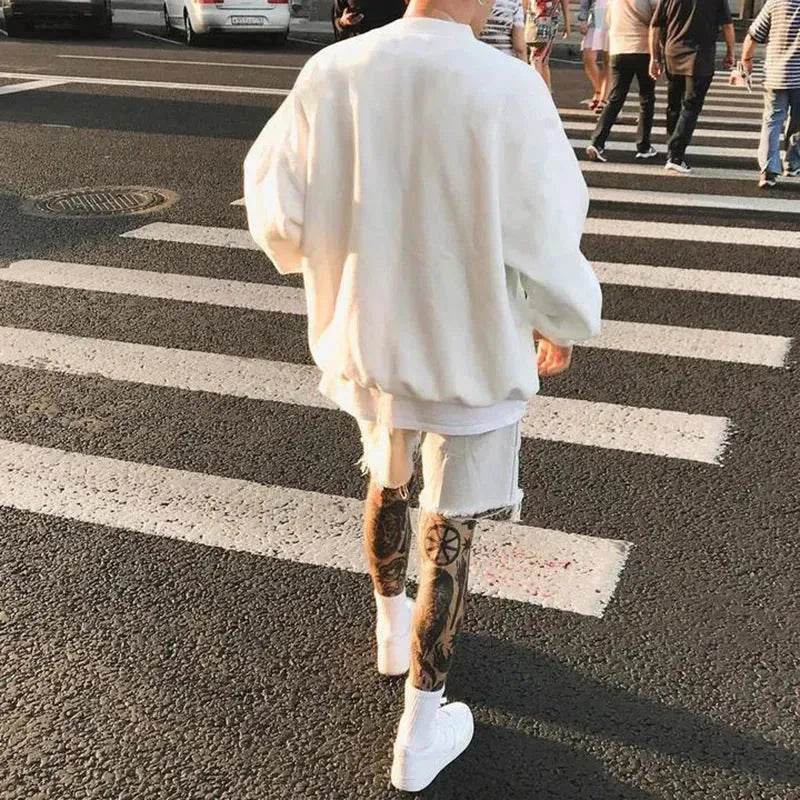 Autumn Winter street fashion Plain Crew neck Sweatsuit for men - EX-STOCK Canada