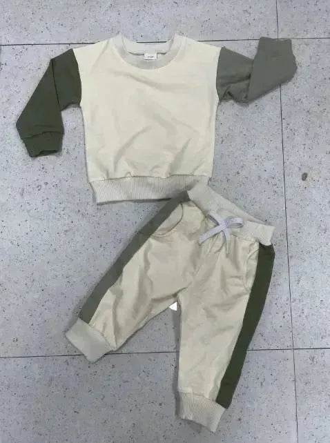 Two piece for boys Color Matching Long-sleeve Sweater Set - EX-STOCK Canada