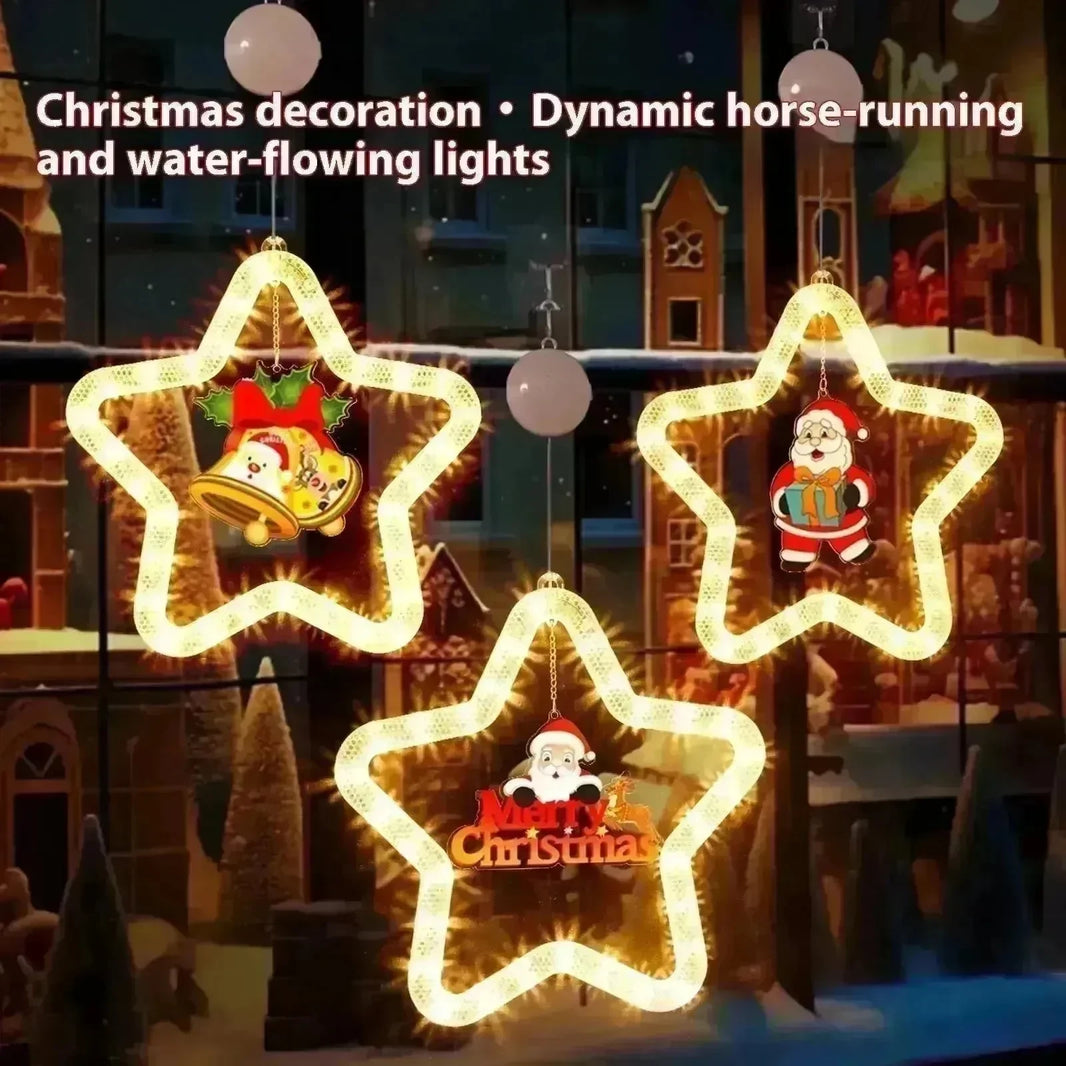 Christmas Pendant Decoration Christmas Atmosphere Led Lights Led Christmas Star Light Decoration For Window Door For Holiday - EX-STOCK CANADA