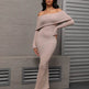French-style Off-shoulder Dress Party Long-sleeved Long Dress - EX-STOCK Canada