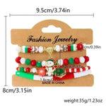 4pcs Christmas Snowman Handmade Beaded Bracelet set gift idea - EX-STOCK CANADA
