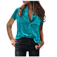 European And American Spring And Summer Pocket Short Sleeve Suede Shirt For Women - EX-STOCK CANADA