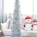 Artificial Tinsel Up Christmas Tree With Stand Gorgeous Collapsible Artificial Christmas Tree For Christmas Decorations - EX-STOCK CANADA