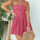 Fashion Women's Halter Denim Mini Flared Dress - EX-STOCK CANADA