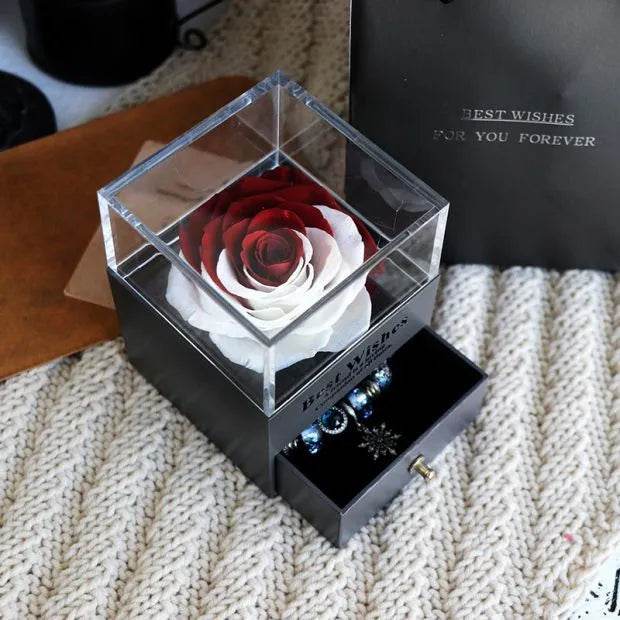 Eternal Flower Rose Jewelry Box for Birthday Presents Valentines Day Wedding Gift Box - EX-STOCK Canada