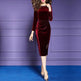 Velvet Married Daughter Wedding Dinner Evening Gown Female Hi Mother-in-law  Mother Dress EX-STOCK Canada 