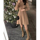 Autumn Winter Knitted Slim Fit Round neck Mini Flared Sweater dress - EX-STOCK Canada