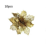 Glitter Artifical Christmas Flowers Christmas Tree Decorations For Home Fake Flowers Xmas Ornaments New Year Decor - EX-STOCK Canada