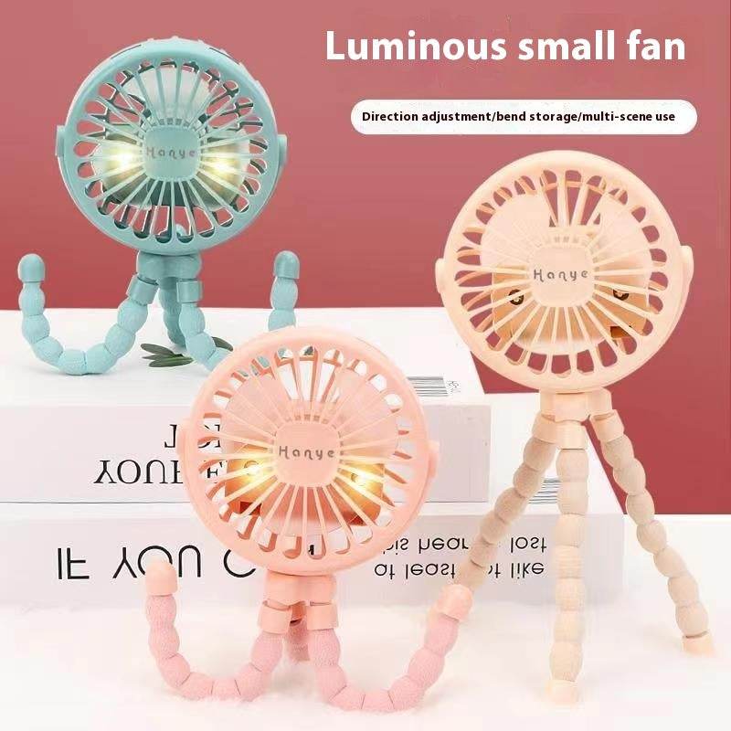 USB Powered summer heat Handheld fan with stand and Night light - EX-STOCK Canada
