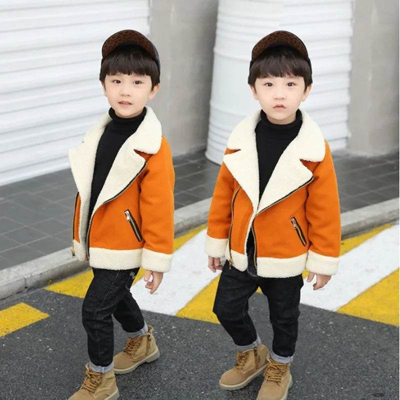 Children's Thickened Fleece Wool Top Lamb Wool Coat - EX-STOCK Canada