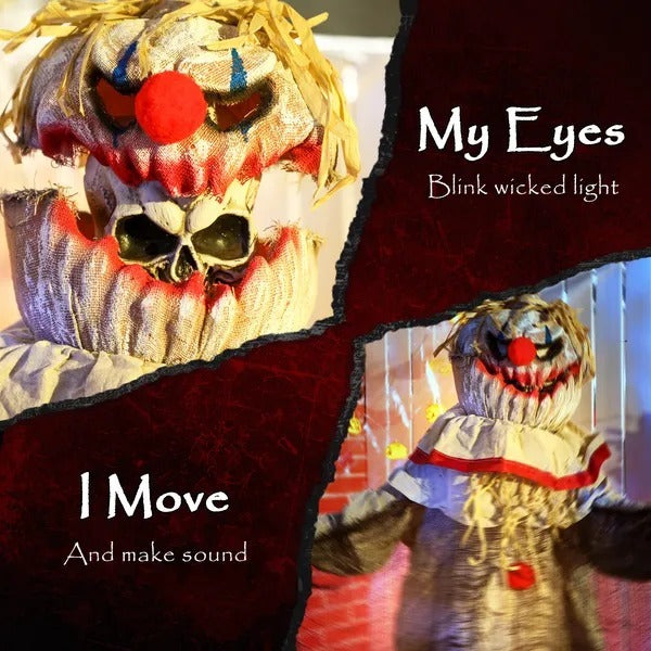 68 Life Size Halloween Animated Pumpkin Clown With Glowing LED Eyes, Battery Operated, Indoor Party Props EX-STOCK Canada 