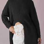 Stylish Cashmere Pullover Front Split Winter Tunic tops for Women - EX-STOCK Canada